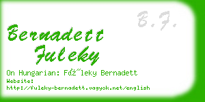 bernadett fuleky business card